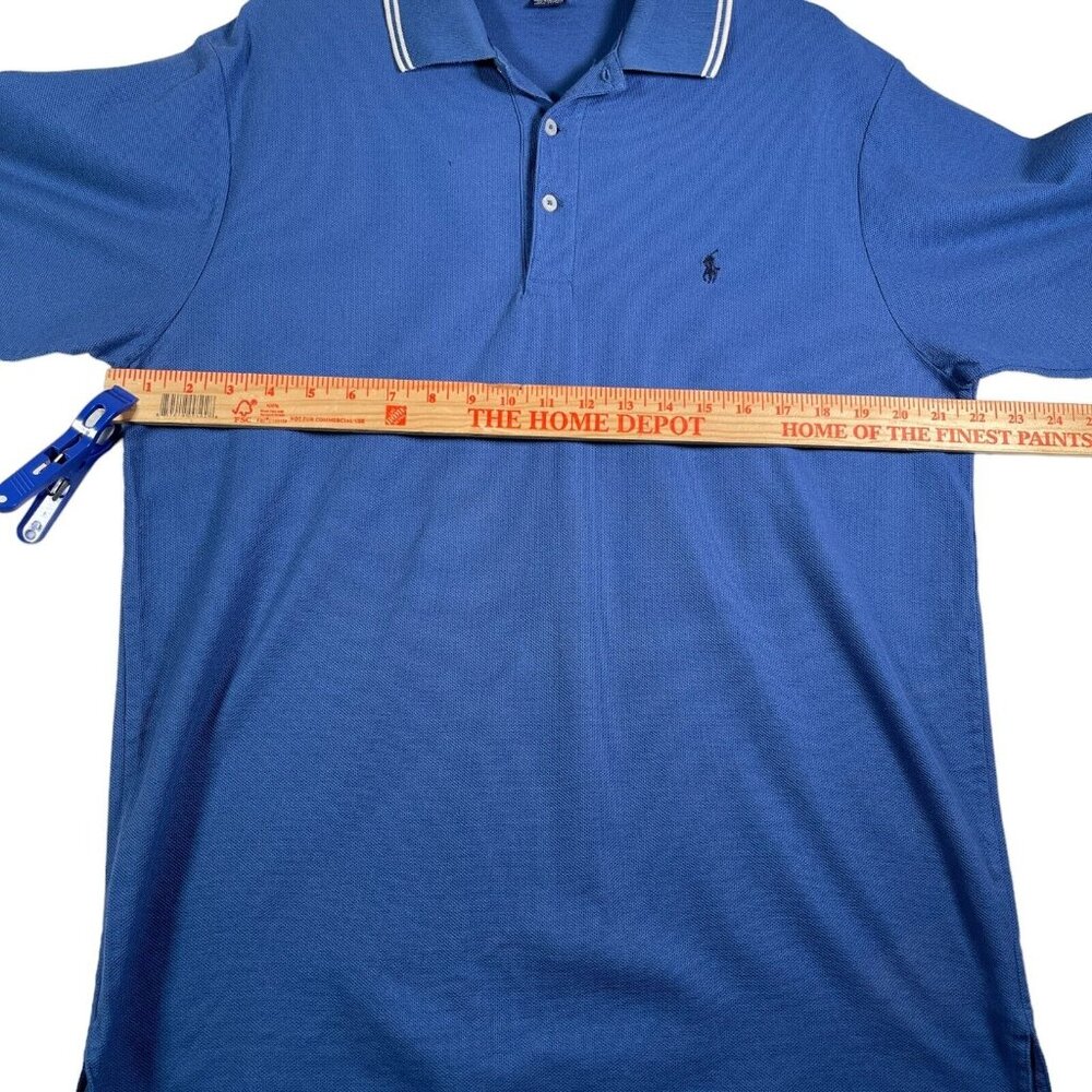 Polo Golf Ralph Lauren Shirt Mens L Blue‎ Cotton Short Sleeve Blue Pony Logo - Picture 5 of 8